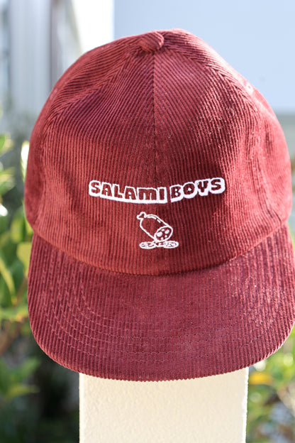Salami Boys Burgundy Corduroy Cap