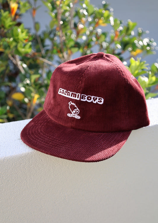 Salami Boys Burgundy Corduroy Cap